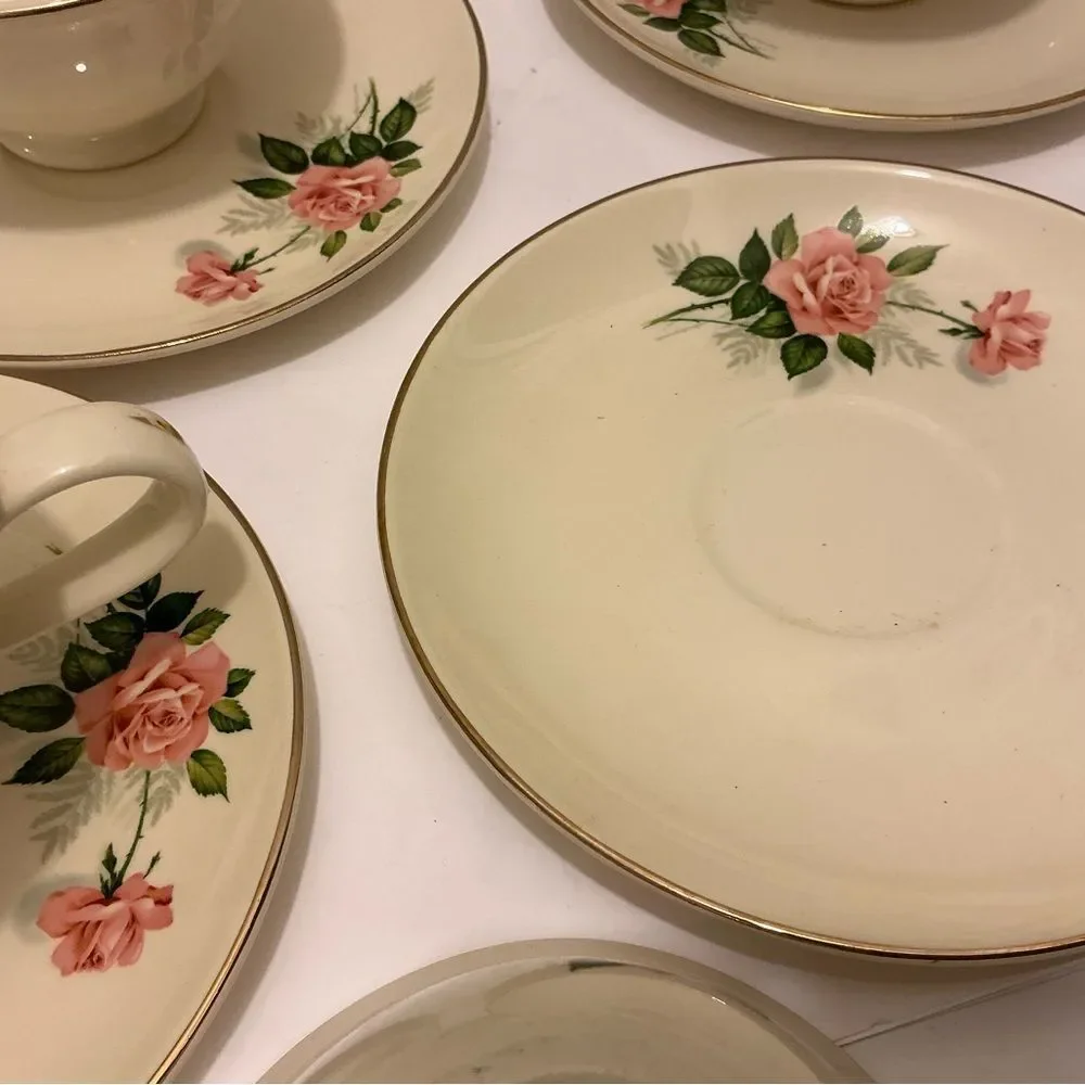 Taylor Smith Taylor Summer Rose tea cup and saucers set of 5